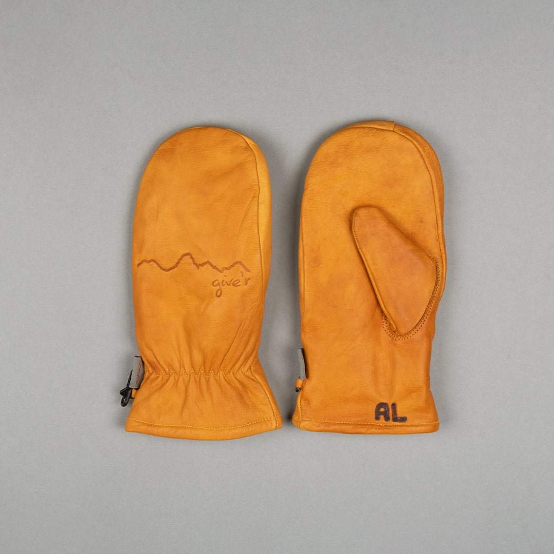 High-Quality Classic Give’r Leather Ski Mittens | Give’r L / No initials